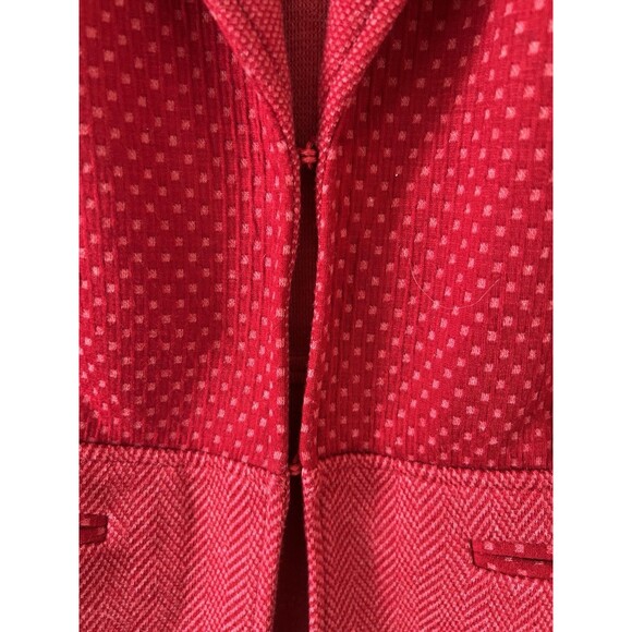 Coldwater Creek Womens Size Small Red Herringbone Vest Shirt Top Clasp Closure - Picture 4 of 9